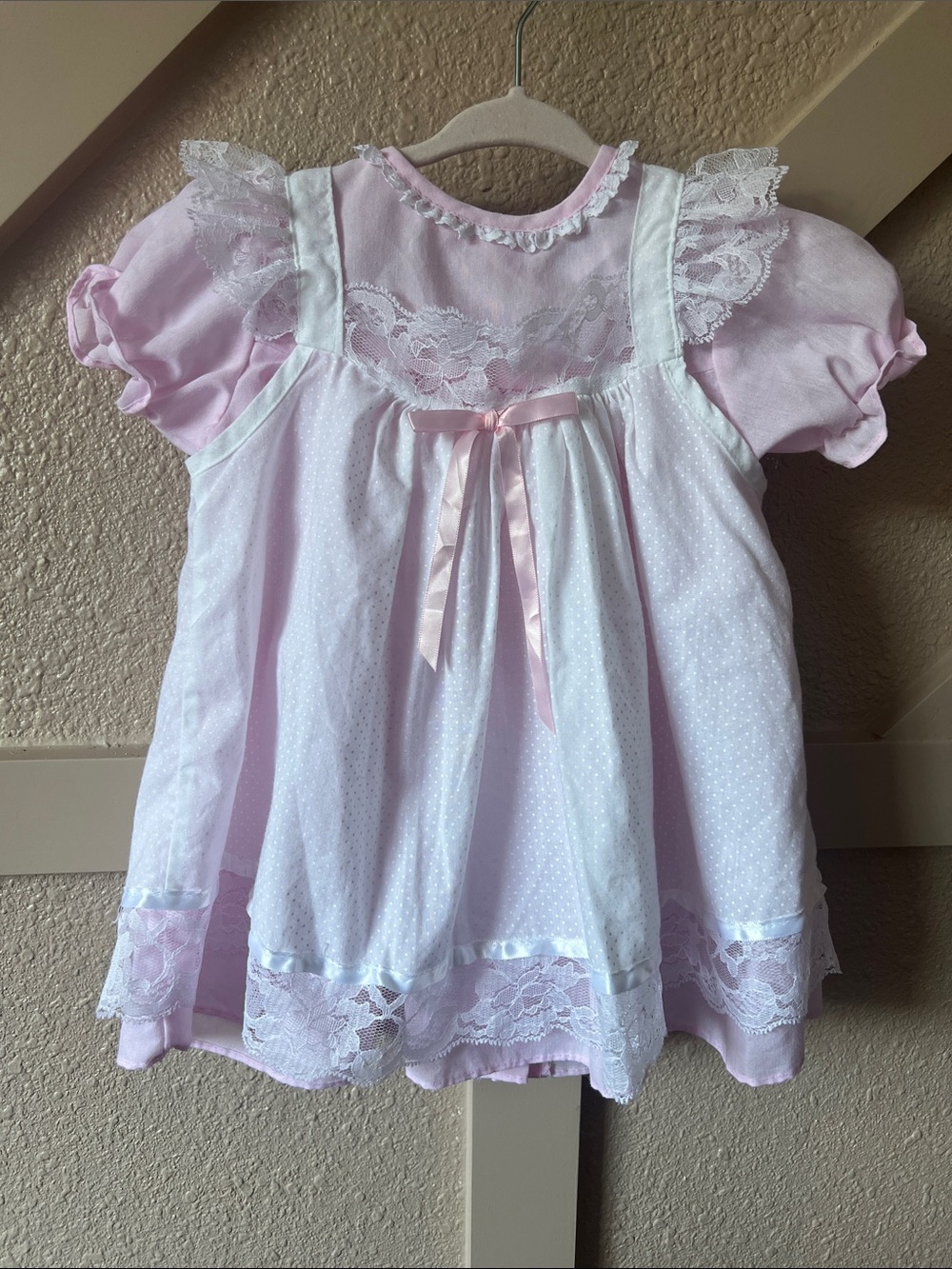 Vintage girls dress 2 piece lace